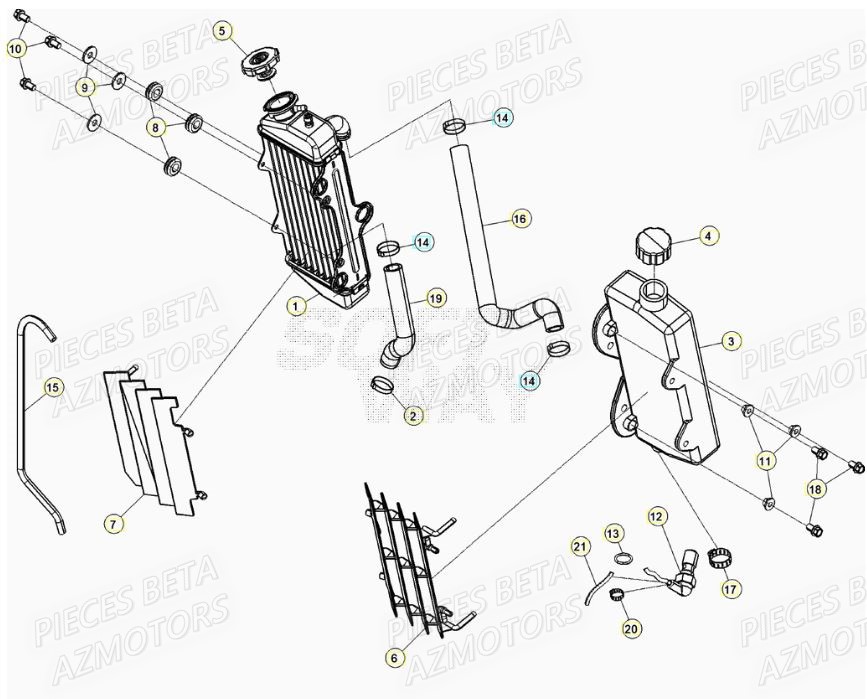 RADIATEUR BETA MOTARD RR 50 2T 21