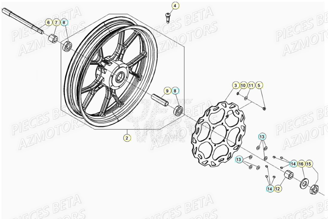 ROUE_AVANT BETA BETA Motard STANDARD RR 2T 50 2021-2022