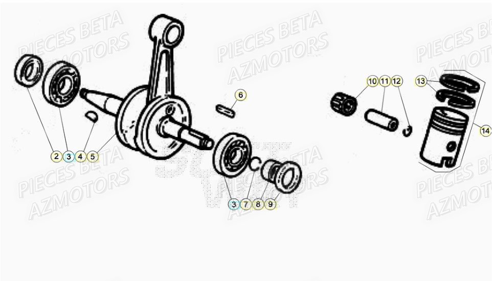 Vilebrequin BETA BETA Motard STANDARD RR 2T 50 2021-2022