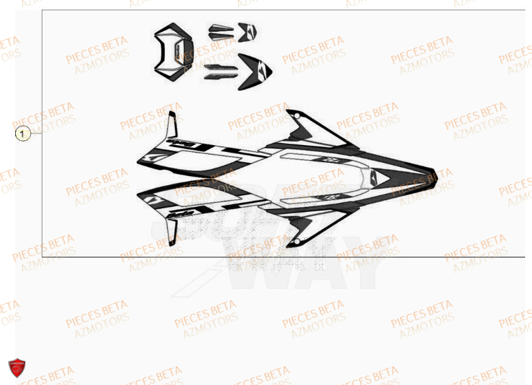 Autocollants BETA BETA Motard STANDARD RR 2T 50 2023