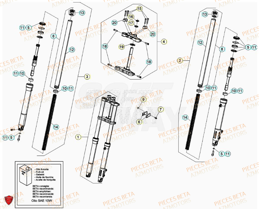 Fourche BETA BETA Motard STANDARD RR 2T 50 2023