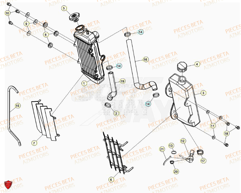 RADIATEUR pour MOTARD RR 50 2T 23