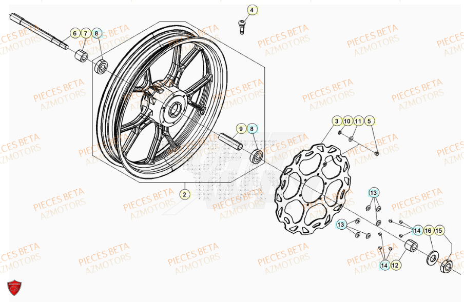 Roue Avant BETA BETA Motard STANDARD RR 2T 50 2023