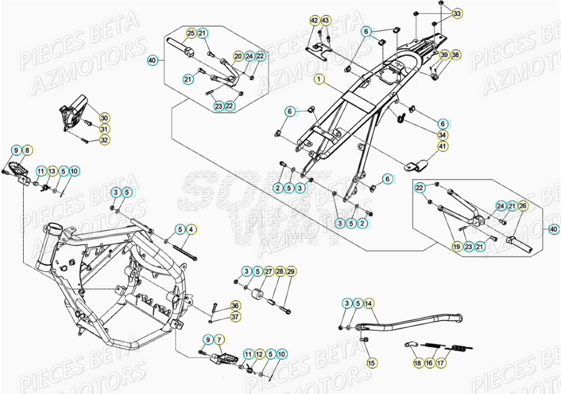 ACCESSOIRES CHASSIS BETA MOTARD SPORT 50 2T 20