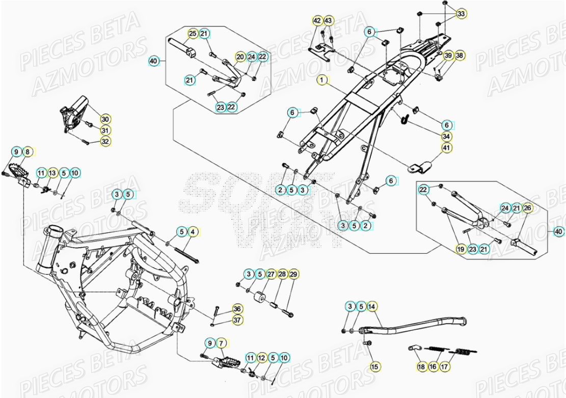 ACCESSOIRES CHASSIS pour MOTARD SPORT 50 2T 20