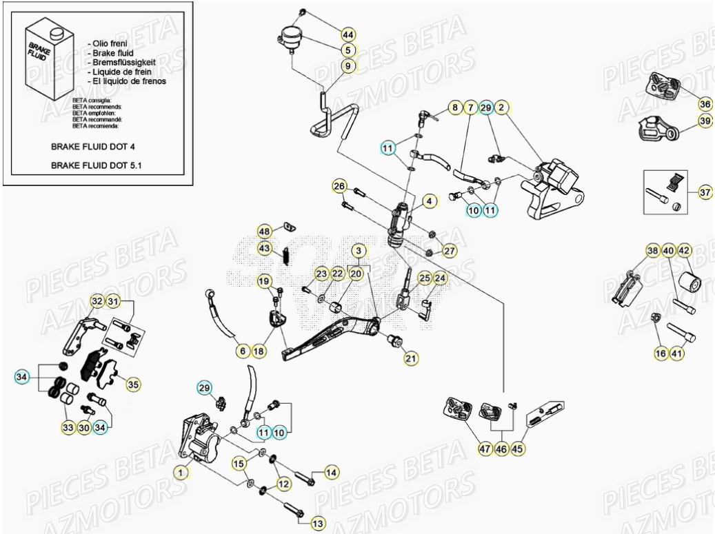 PASTILLES PINCE 25.03067/73 BETA pour FREINS de MOTARD SPORT 50 2T 20
