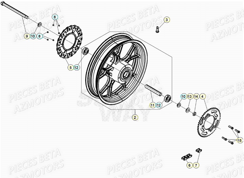 Roue Arriere BETA BETA Motard SPORT 2T 50 (2020)