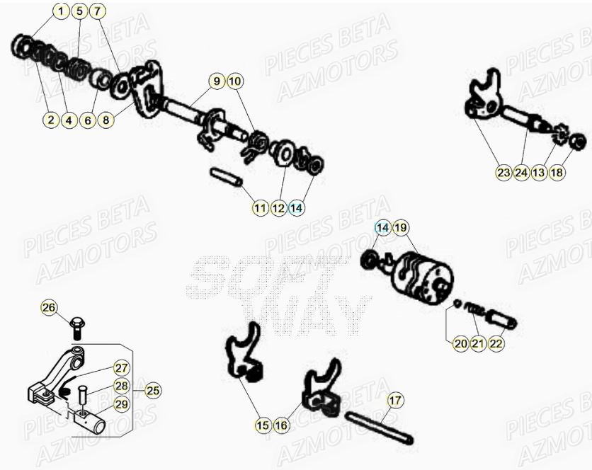 SELECTEUR VITESSES BETA MOTARD SPORT 50 2T 20