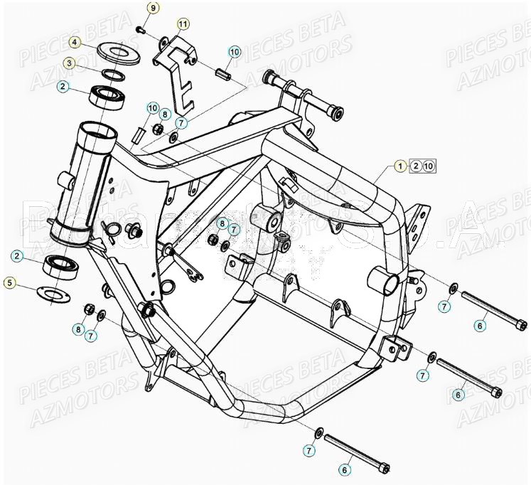 CHASSIS pour MOTARD SPORT 50 2T 21
