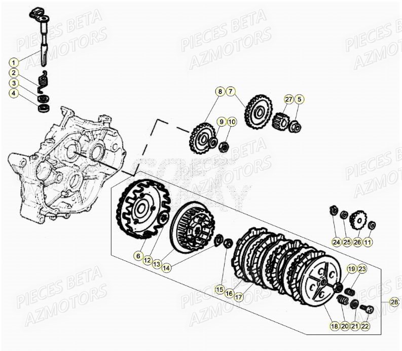 EMBRAYAGE BETA MOTARD SPORT 50 2T 21