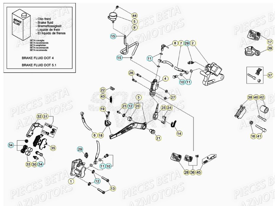 PASTILLES PINCE 25.03067/73 BETA pour FREINS de MOTARD SPORT 50 2T 21