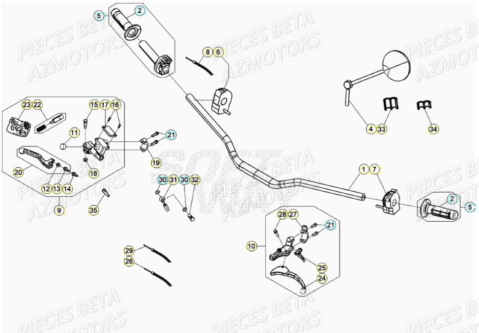 Guidon BETA BETA Motard SPORT 2T 50 2021-2022