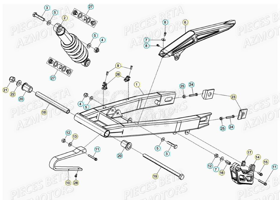 SUSPENSION ARRIERE pour MOTARD SPORT 50 2T 21