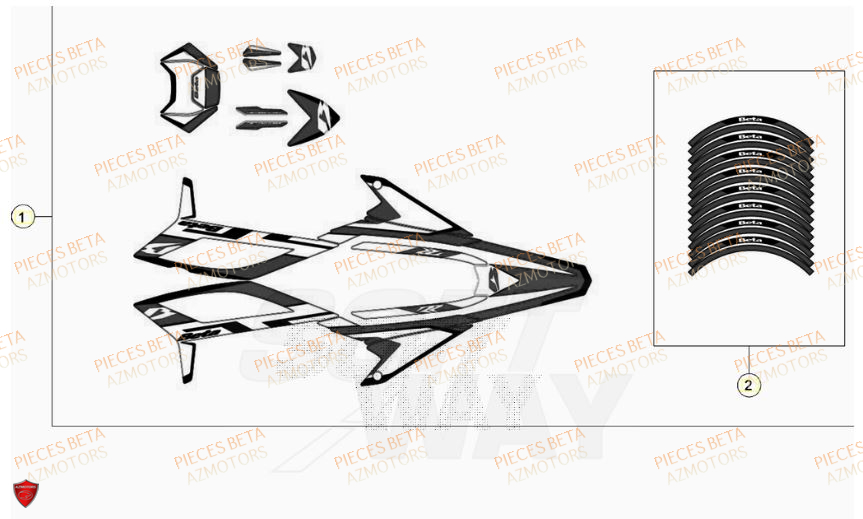 Autocollants BETA BETA Motard SPORT 2T 50 2023