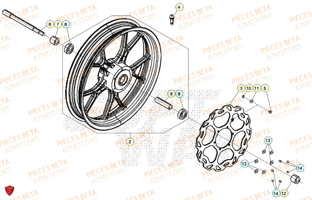 Roue Avant BETA BETA Motard SPORT 2T 50 LS 2024