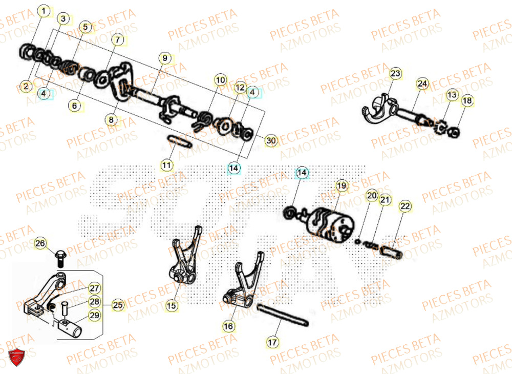 SELECTEUR DE VITESSES pour MOTARD SPORT LS 24