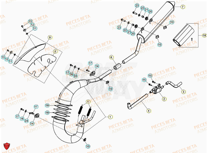 ECHAPPEMENT BETA BETA Motard TRACK 2T 50 2023