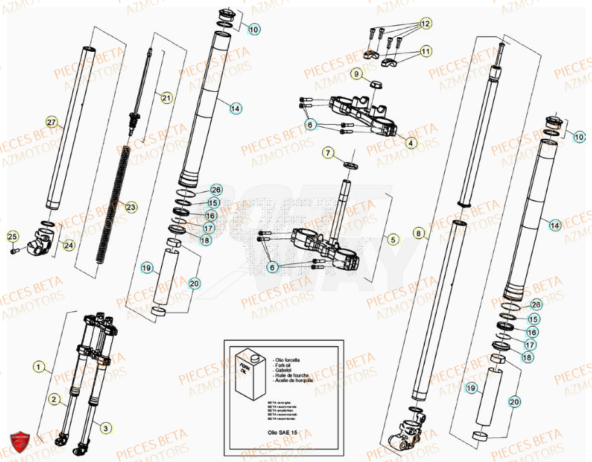 FOURCHE pour MOTARD TRACK 50 23