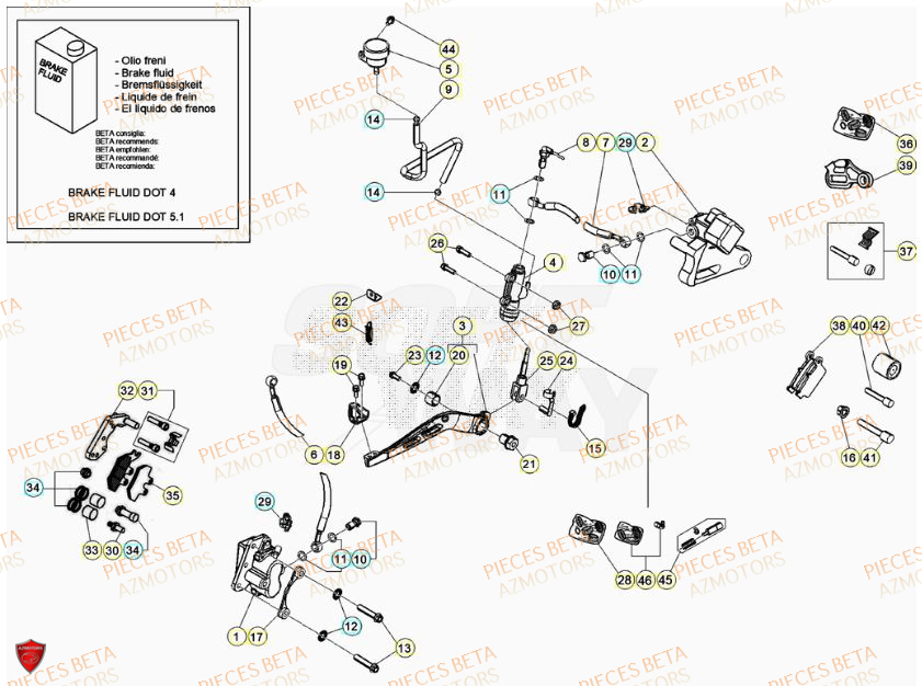 PASTILLES PINCE 25.03067/73 BETA pour FREINS de MOTARD TRACK 50 23