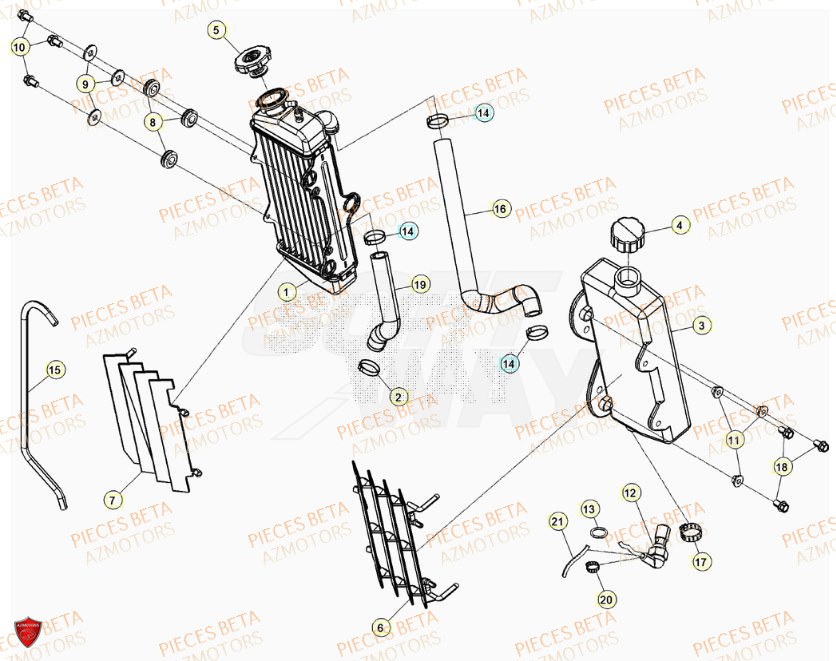 RADIATEUR pour MOTARD TRACK 50 23