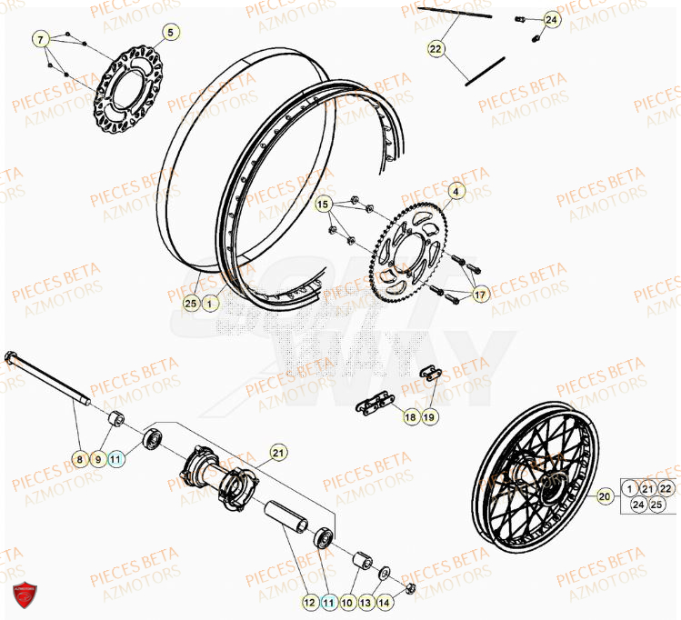 Roue Arriere BETA BETA Motard TRACK 2T 50 2023