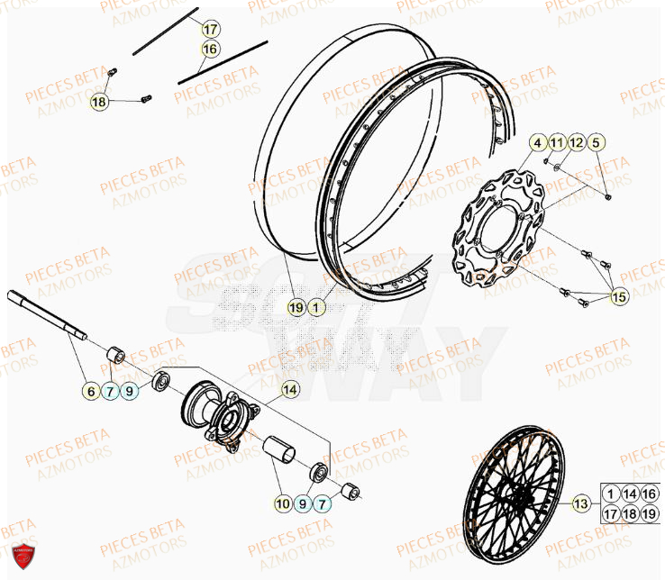 ROUE AVANT pour MOTARD TRACK 50 23