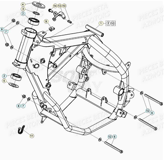 CHASSIS pour MOTARD TRACK 50 2T 20