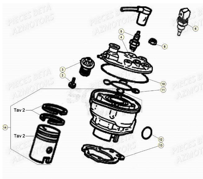 Cylindre BETA BETA Motard TRACK 2T 50 (2020)