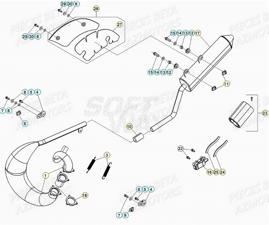 Echappement BETA BETA Motard TRACK 2T 50 (2020)