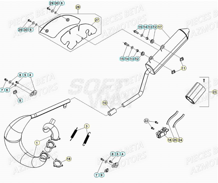 ECHAPPEMENT BETA BETA Motard TRACK 2T 50 (2020)