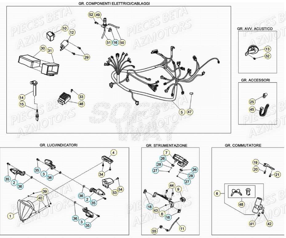 EQUIPEMENT ELECTRIQUE BETA MOTARD TRACK 50 2T 20