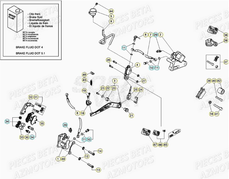 PASTILLES PINCE 25.03067/73 BETA pour FREINS de MOTARD TRACK 50 2T 20