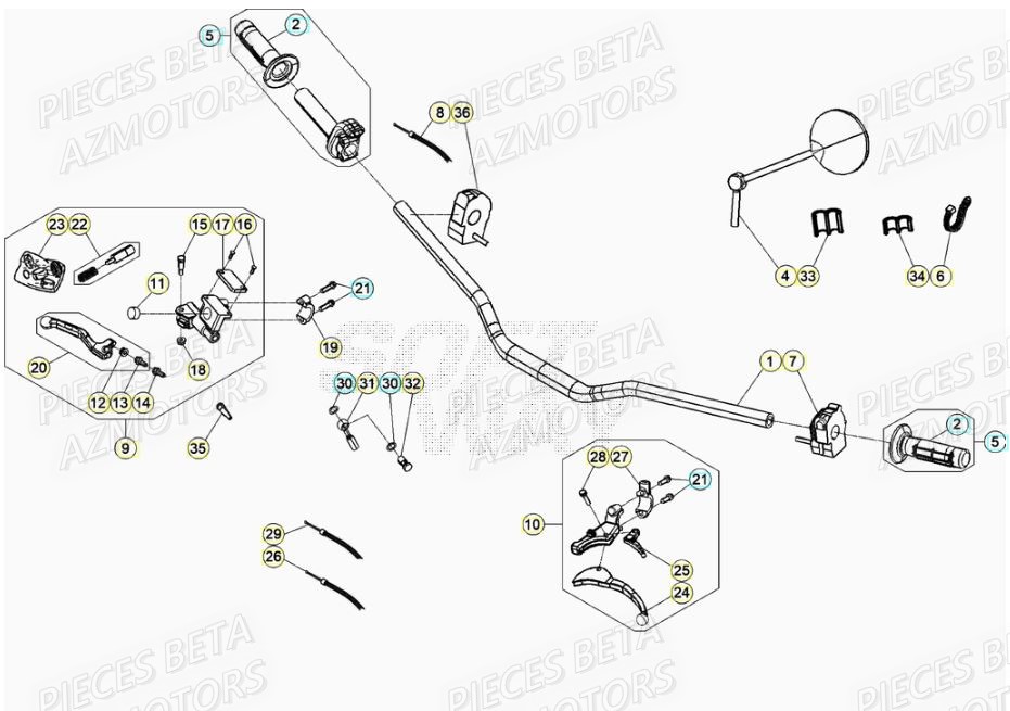 GUIDON pour MOTARD TRACK 50 2T 20