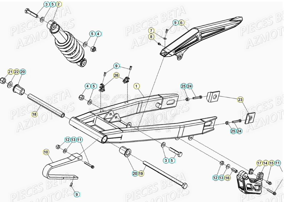 Suspension Arriere BETA BETA Motard TRACK 2T 50 (2020)