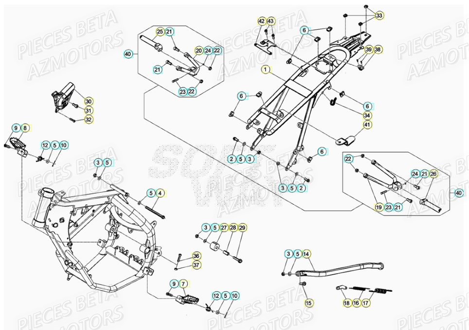 ACCESSOIRES DU CHASSIS pour MOTARD TRACK 50 R 20