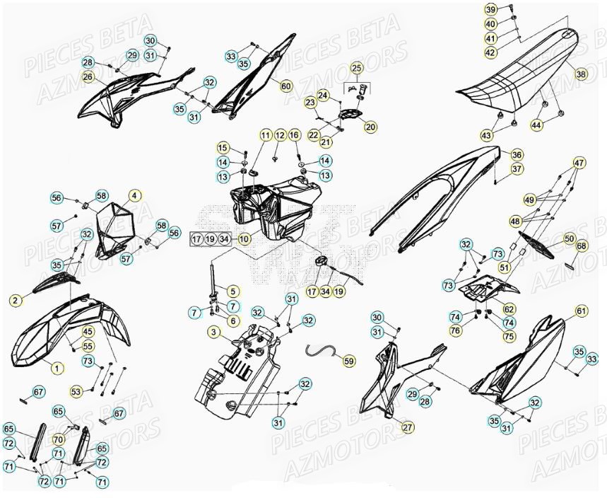 Carenages BETA BETA Motard TRACK R 2T 50 (2020)