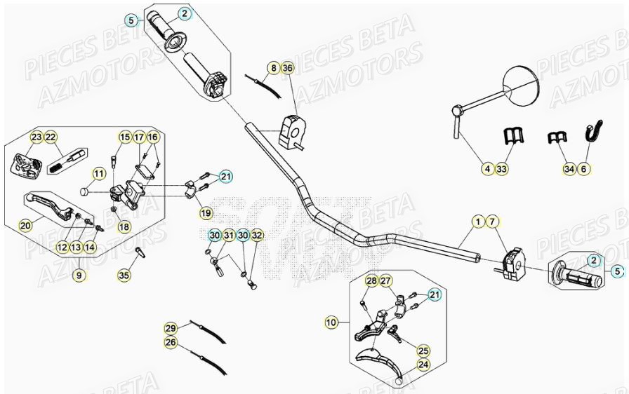 Guidon BETA BETA Motard TRACK R 2T 50 (2020)