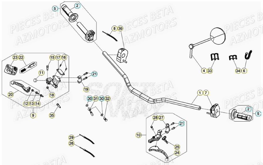 GUIDON pour MOTARD TRACK 50 R 20