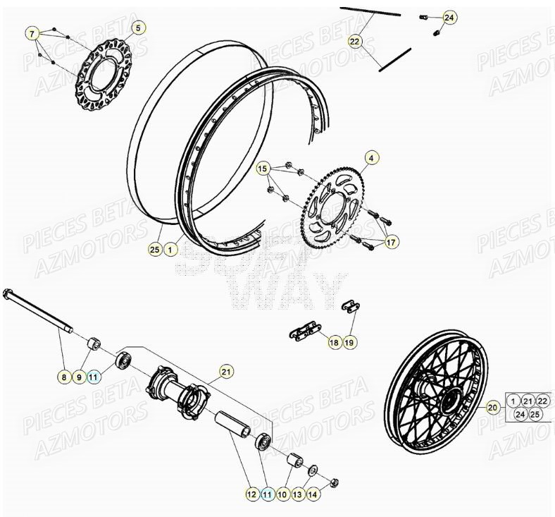 Roue Arriere BETA BETA Motard TRACK R 2T 50 (2020)