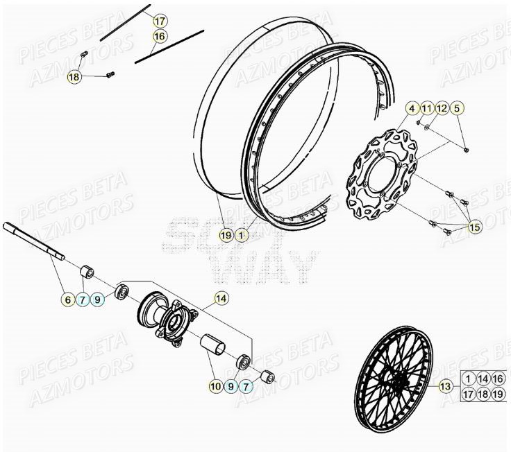 Roue Avant BETA BETA Motard TRACK R 2T 50 (2020)