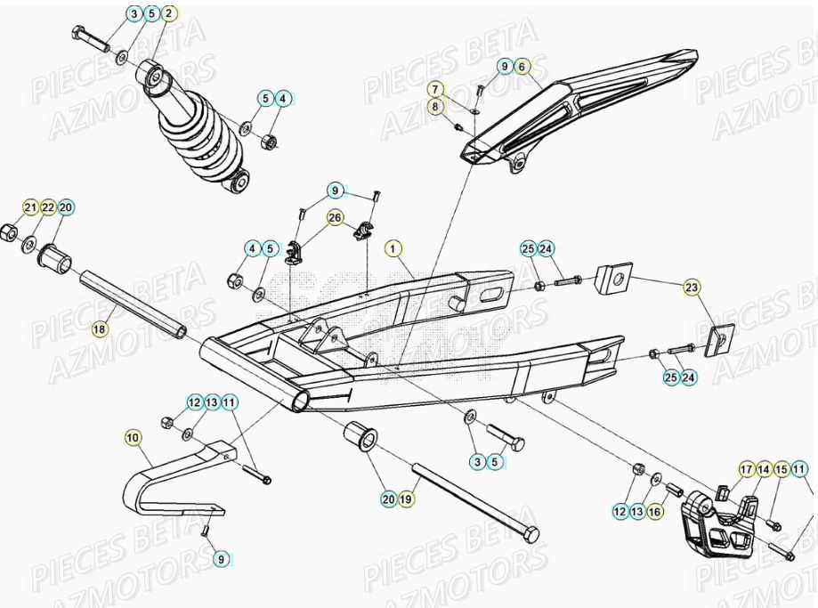 Suspension Arriere BETA BETA Motard TRACK R 2T 50 (2020)
