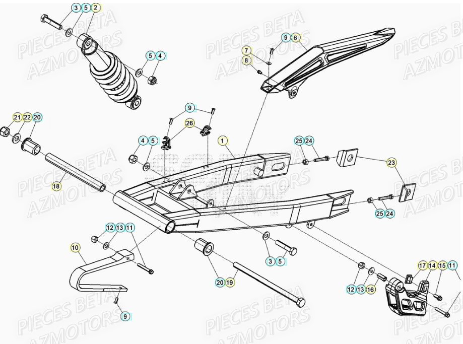 SUSPENSION ARRIERE pour MOTARD TRACK 50 R 20