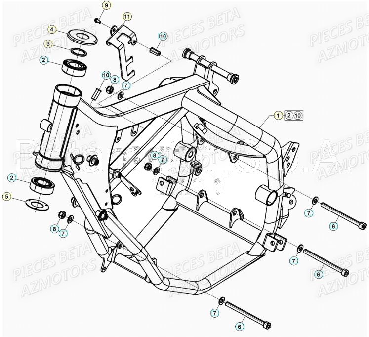 Chassis BETA BETA Motard TRACK 2T 50 2021-2022