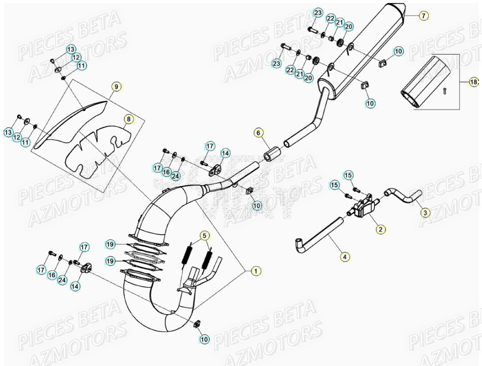 Echappement BETA BETA Motard TRACK 2T 50 2021-2022