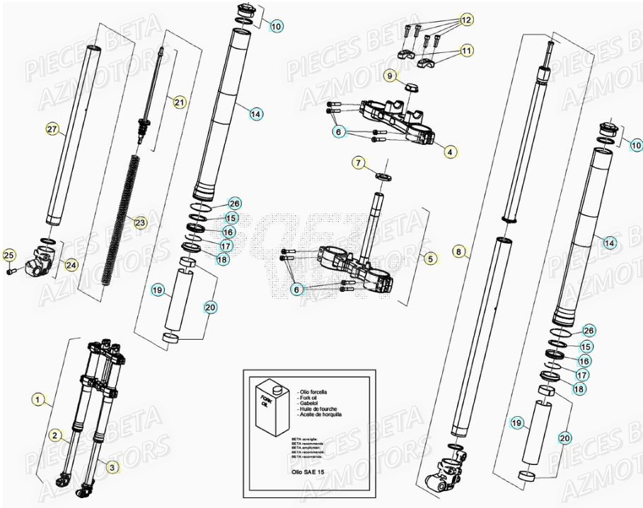 Fourche BETA BETA Motard TRACK 2T 50 2021-2022