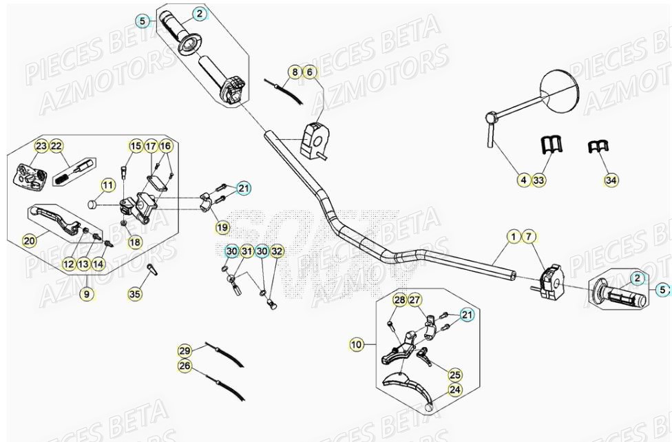 Guidon BETA BETA Motard TRACK 2T 50 2021-2022