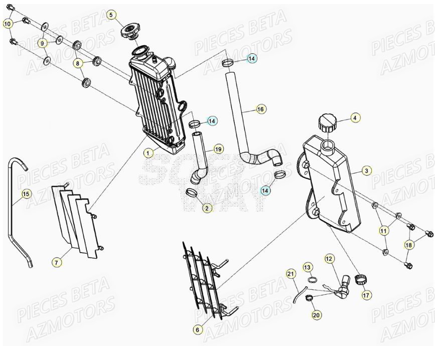 Radiateur BETA BETA Motard TRACK 2T 50 2021-2022