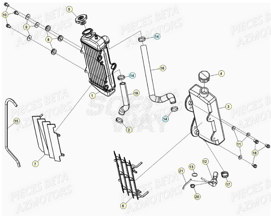 RADIATEUR pour MOTARD TRACK 50 R 21