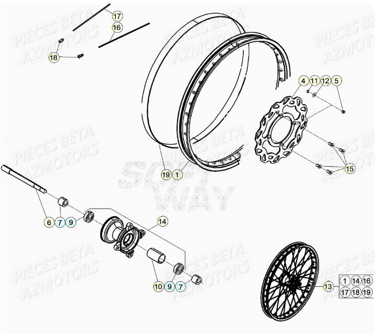 Roue Avant BETA BETA Motard TRACK 2T 50 2021-2022