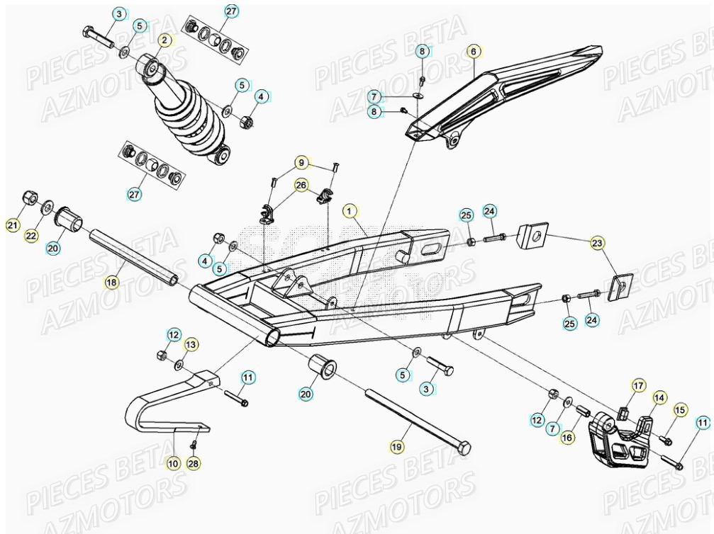 Suspension Arriere BETA BETA Motard TRACK 2T 50 2021-2022